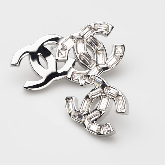 Chanel CC earings metal and strass with collateral costume 22P